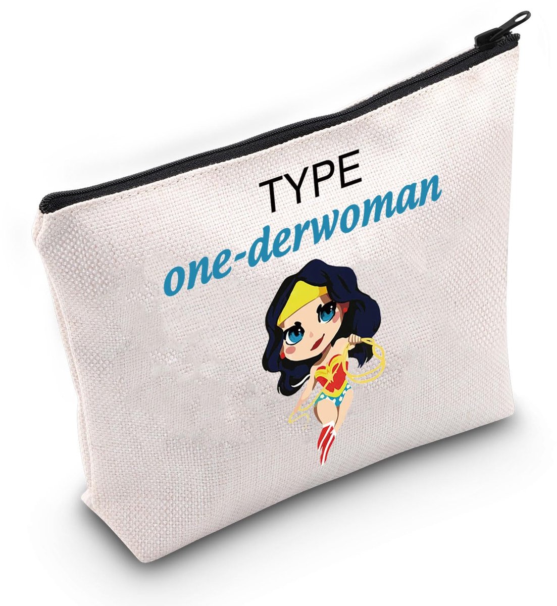Diabetes Awareness Survivor Gift Type One-derwoman Makeup Bag Type 1 Diabetes Cosmetic Bag Diabetes Supply Bag, Type One-derwoman B