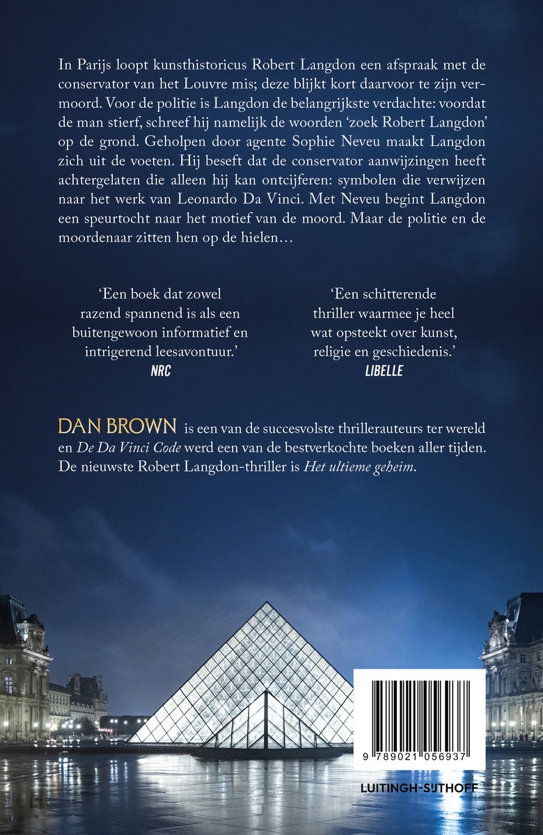 Robert Langdon 2 - De Da Vinci Code - back cover