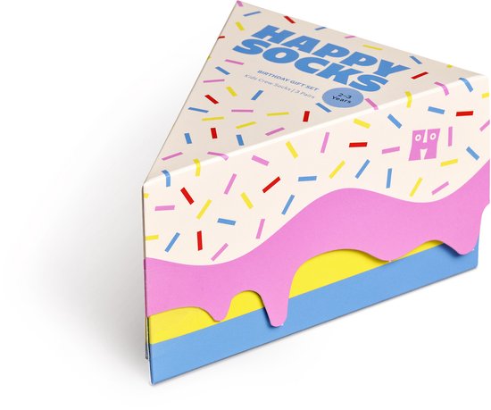 Happy Socks coffret cadeau enfant 3P chaussettes anniversaire multi - 28-31
