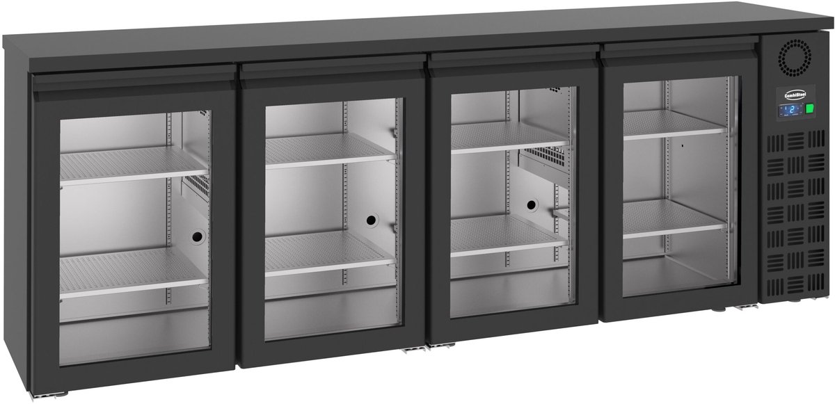 CombiSteel Barkoelkast - 680L - Zwart - -2°C/+8°C - Geforceerd - Draaideuren - 2490x550x950mm - Horeca Koelkast