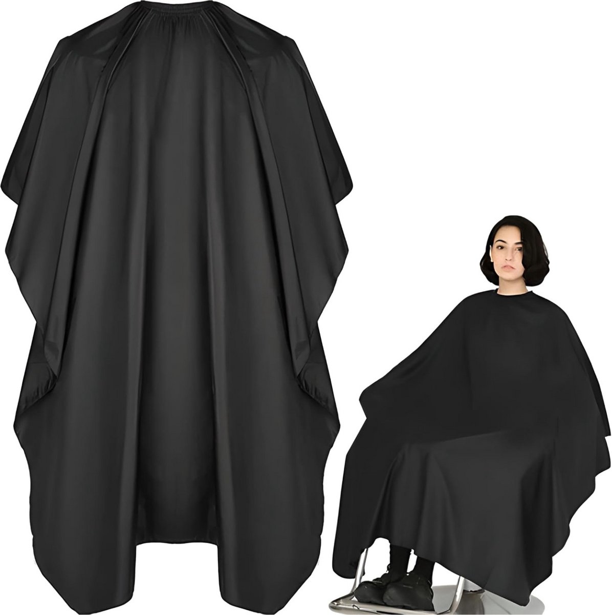 Professionele Kappersmantel Zwart – Waterdicht - Antistatisch & Verstelbaar – Kapperscape voor Kinderen & Volwassenen – 100x144 cm