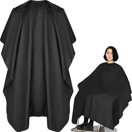 Professionele Kappersmantel Zwart – Waterdicht - Antistatisch & Verstelbaar – Kapperscape voor Kinderen & Volwassenen – 100x144 cm