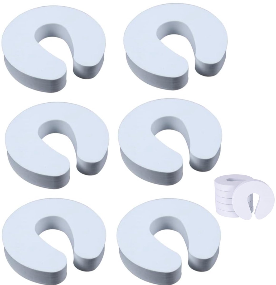 JJiaoLinin Deurklembescherming, 6-pack babyveiligheidsdeurklemmen, kindveiligheidsdeurklemmen, vingerknelbeveiliging, extra brede schuimrubberen handgreep voor kindveiligheid ter bescherming van huisdieren (wit)