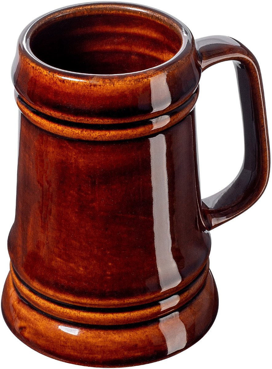 KADAX Keramische bierpul, bierpul van keramiek, vaatwasmachinebestendig biertouw met handige handgreep, stenen kan voor wijn, bier, glühwein en vloeibare honing (1, 500 ml)