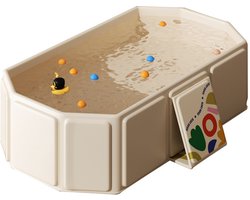 Inklapbaar bad - Opvouwbaar Baby badje - Opvouwbaar badje met aftappluggen - 75*45*25cm - Draagbaar kinderbadje - Gemakkelijk op te bergen - Sterke isolatie - Badje geschikt voor thuis, camper en op reis - Wit