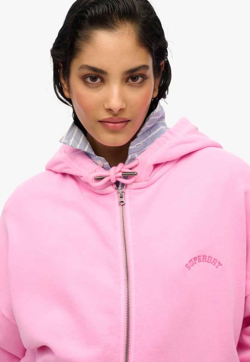 Superdry Essential Logo hoodie met rits Dames Hoodies Lilac Chiffon