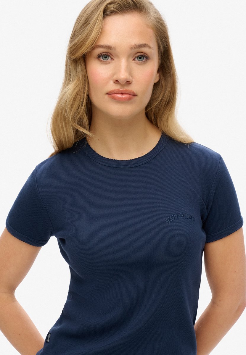 Superdry Athletic Essentials Logo geribd T-shirt Dames T-shirts Marineblauw