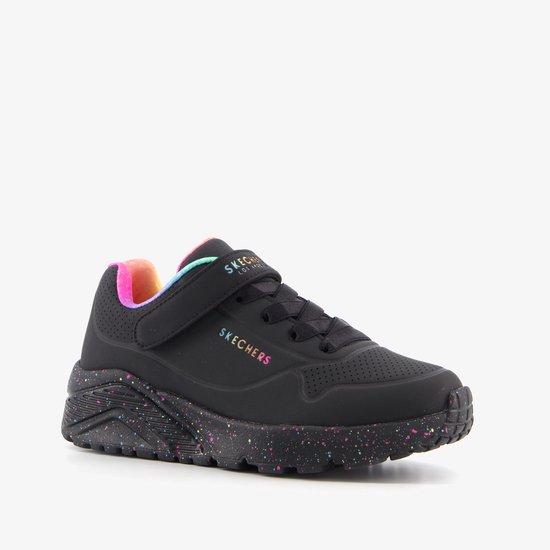 Skechers Uno Lite-Rainbow Specks Meisjes Sneakers - Zwart