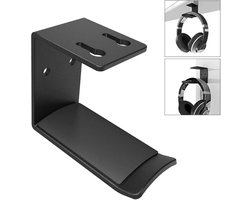 Headset Standaard - Koptelefoon Haak - Hoofdtelefoon Hanger - Headset Houder - Hangende koptelefoonhouder - Aluminium - Zwart