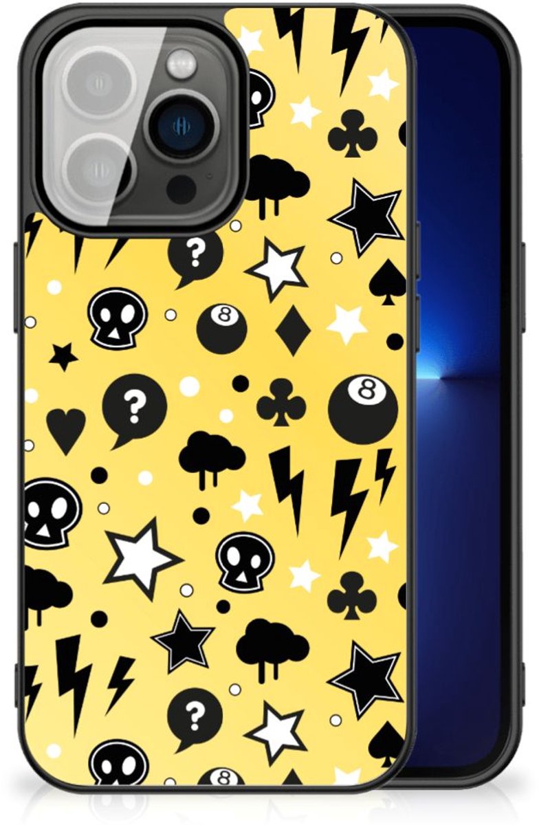Back Cover voor Telefoonhoesje iPhone 13 Pro Punk Geel