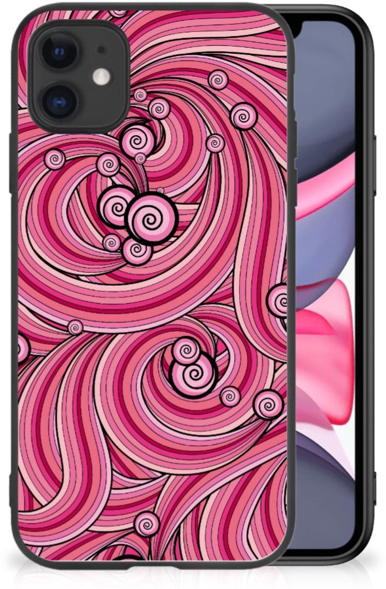 iPhone 11 Leuk Telefoonhoesje Swirl Pink