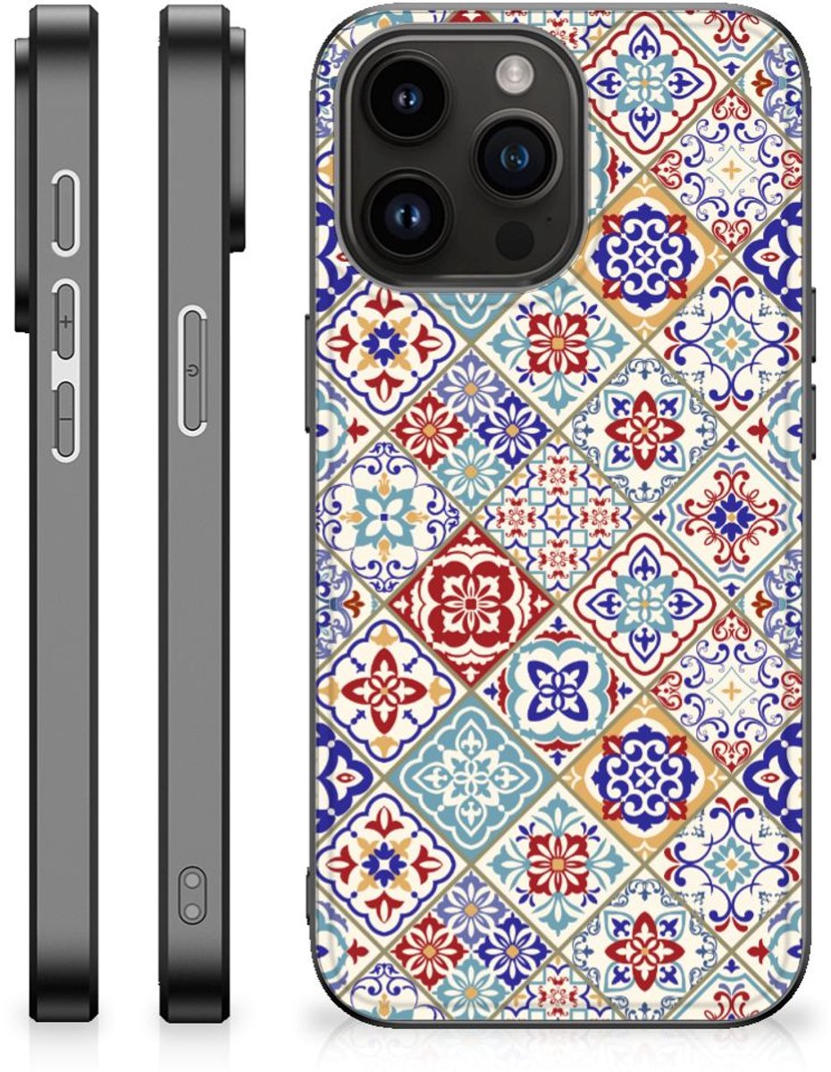 iPhone 15 Pro Max Marmeren Print Telefoonhoesje Tiles Color