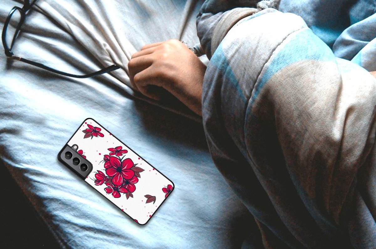 Samsung Galaxy S21FE Bloemen Hoesje Blossom Red