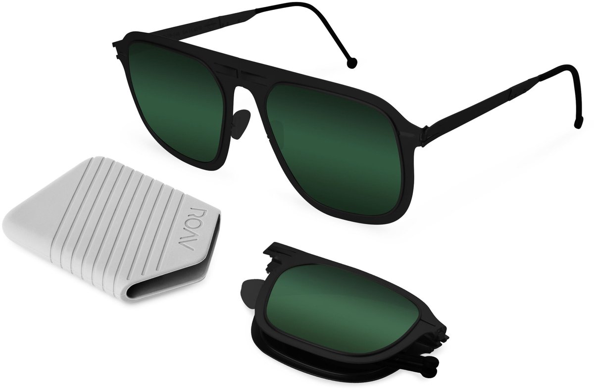 ROAV VIRGIL - Opvouwbare zonnebril – Polariserend UV400 - Matte Black - G15 glazen