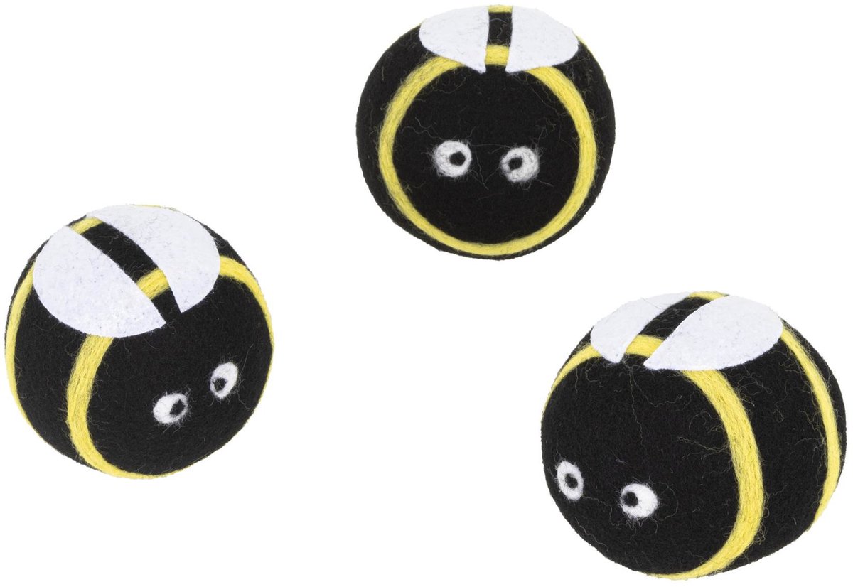 HI drogerballen/wasbollen - 3x stuks - bijen - voor zachte/kreukvrije was