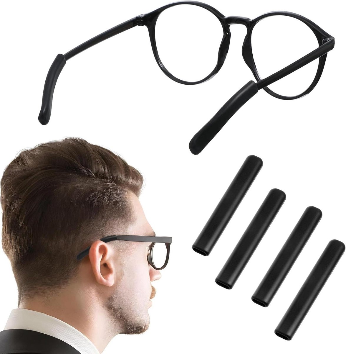 Zachte Siliconen Brillenpootjes Antislip Oorkussens - Set van 4 - Universele Bril Poothoezen - Zonnebrillen Leesbrillen - Comfortabel en Duurzaam