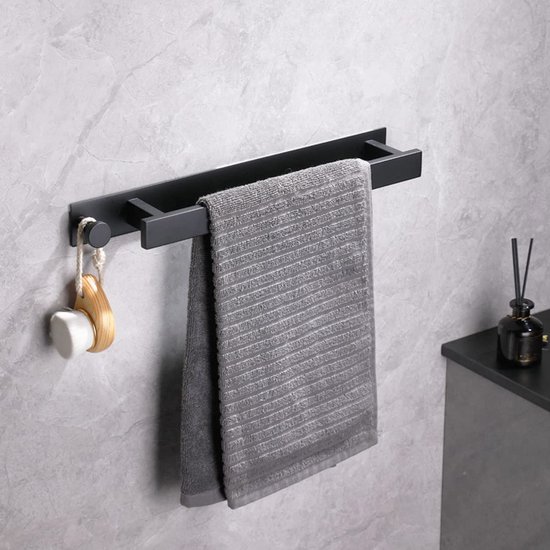 Handdoekenrek houder, 304 roestvrij staal, wandmontage, badkamer handdoekenrek, 40 cm lange multifunctionele handdoekenrek voor keuken, badkamer, toilet