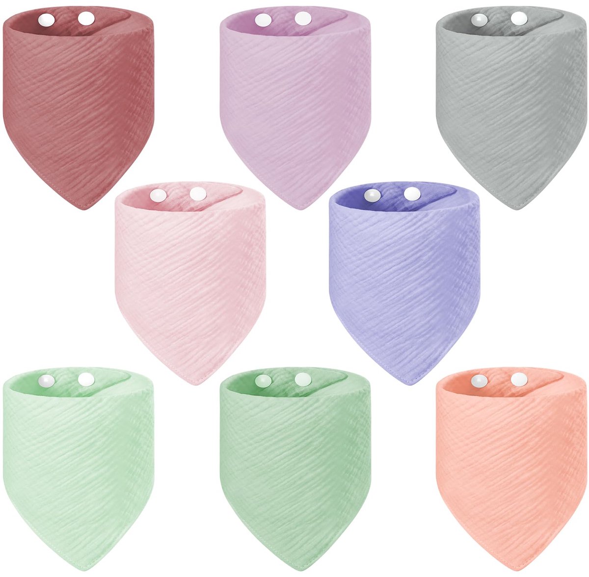 Mousseline Baby Slabbetjes - Superabsorberend Kwijlslabbetje van 100% Biologisch Katoen - Voor Baby's, Peuters, Jongens en Meisjes - 8 Stuks