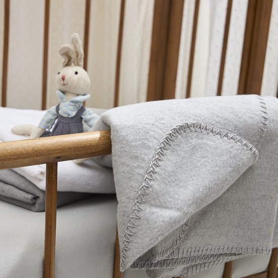 Meyco Baby Uni ledikant deken - geweven - grey melange - 100x150cm van Meyco — afbeelding 4