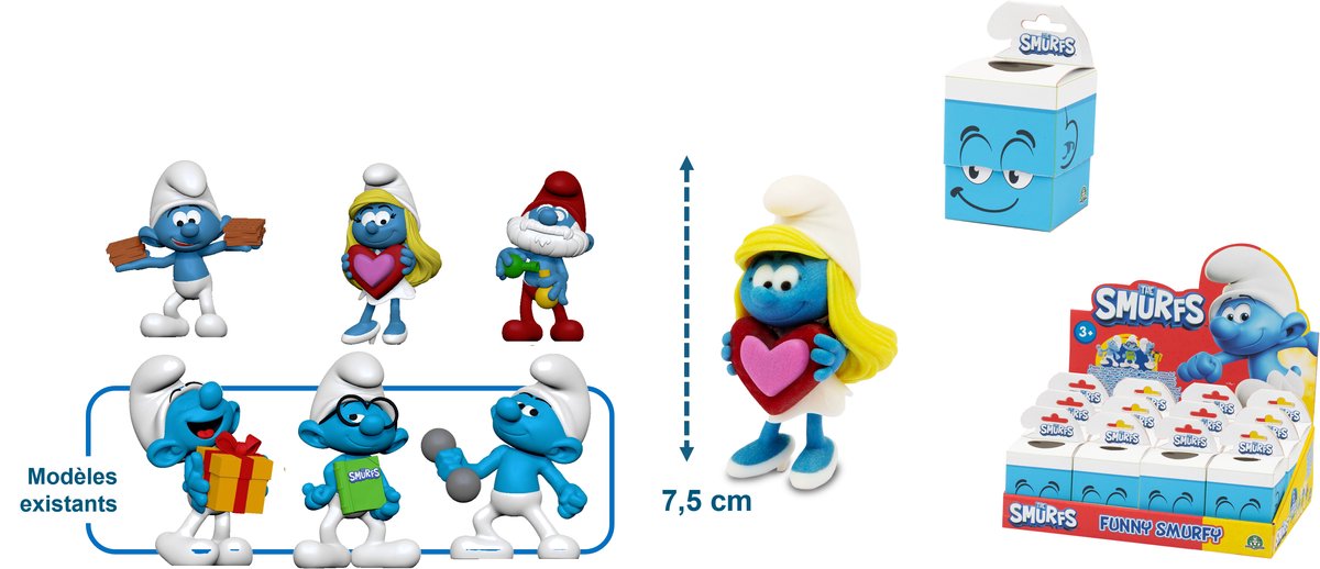 Willekeurig - Smurfen Grappige Figuren - Giochi Preziosi - 7,5 cm