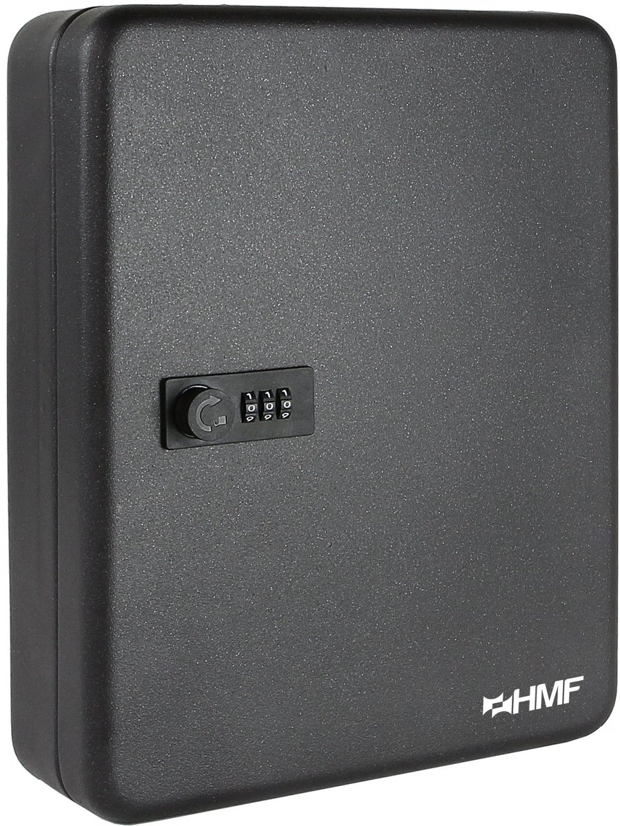 HMF 14500-02 Sleutelkast met cijferslot | 45 haken | 30 x 24 x 7,5 cm | Zwart