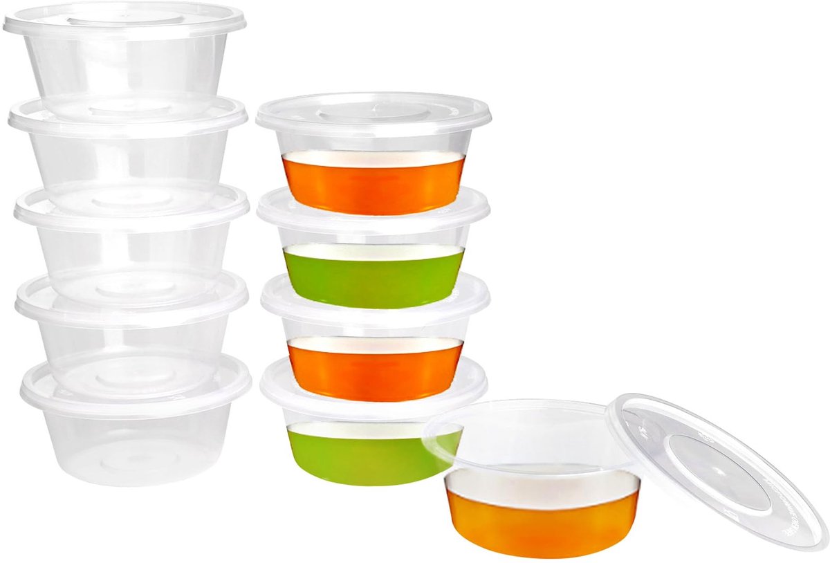 Surflyee 40-pack opbergdozen met deksels, 2oz voedselcontainers, lekvrij, herbruikbaar, magnetronbestendig, kleine bakjes voor sauzen, dips, kruiden, diamanttekening