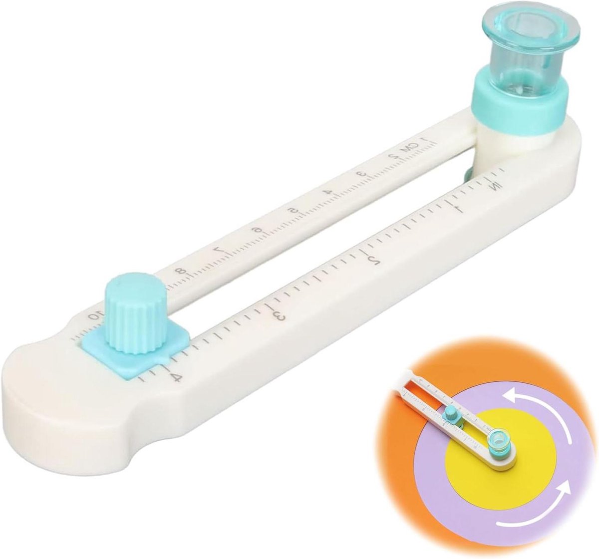 JGS Premium - Roterende Cirkelsnijder voor Handwerk - Verstelbare Rolsnijder - Knutselsnijgereedschap - Minimale Diameter 2 cm
