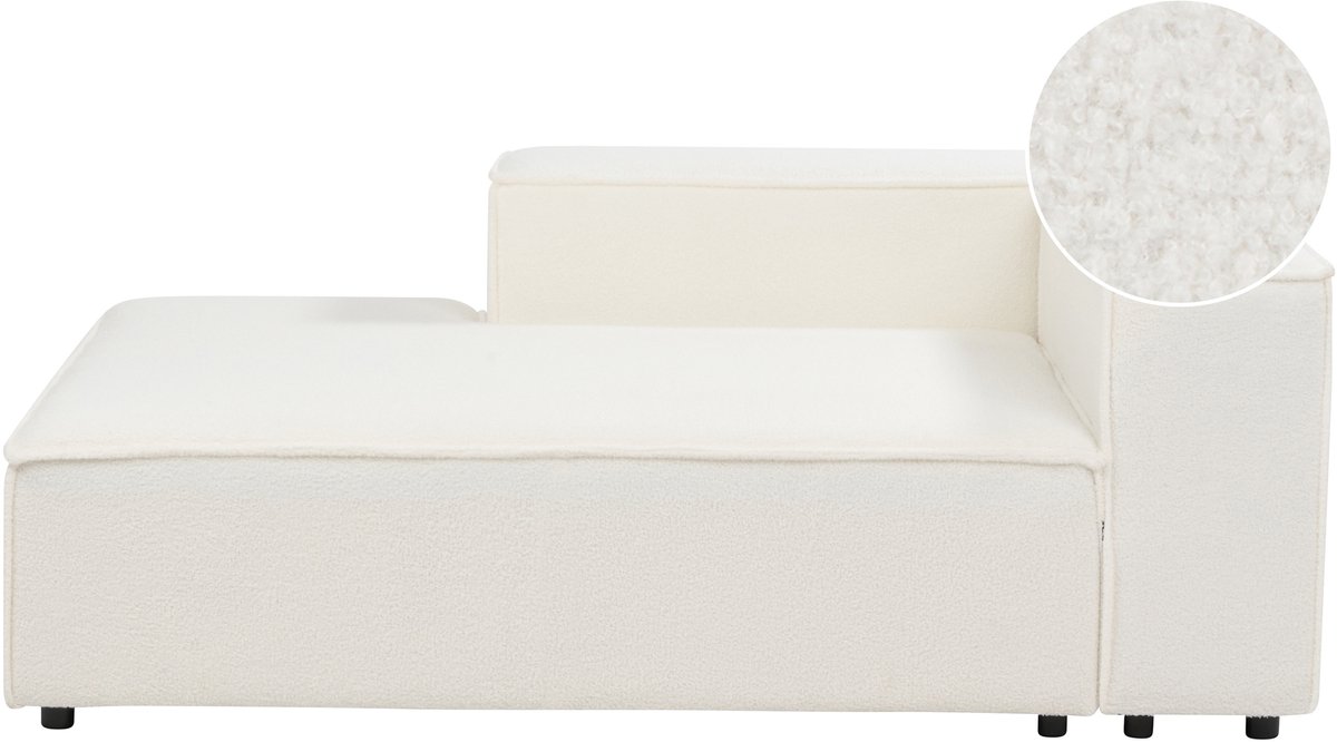 Beliani ARDAL- Chaise longue - Crème - Rechtszijdig - Bouclé Wit