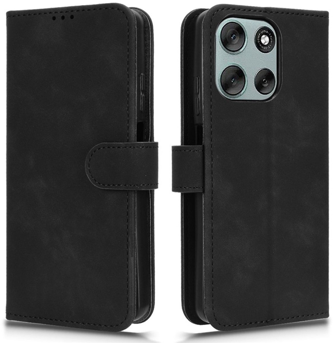 Coverup Hoesje - Geschikt voor Motorola Moto G56 Hoesje - Coverup Book Case - Zwart