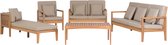 PATAJA - Loungeset voor 7 - Taupe - FSCÂ® gecertificeerd acaciahout