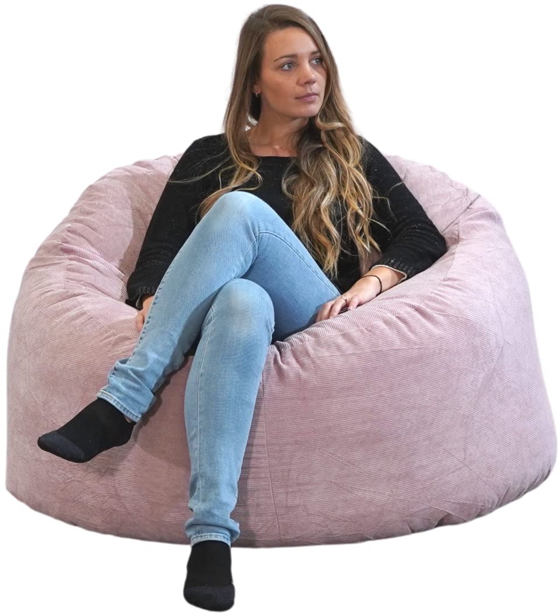 Ibenzoa® Grote Zitzak van Fluweel Corduroy, 100 cm - Comfortabel en Ondersteunend