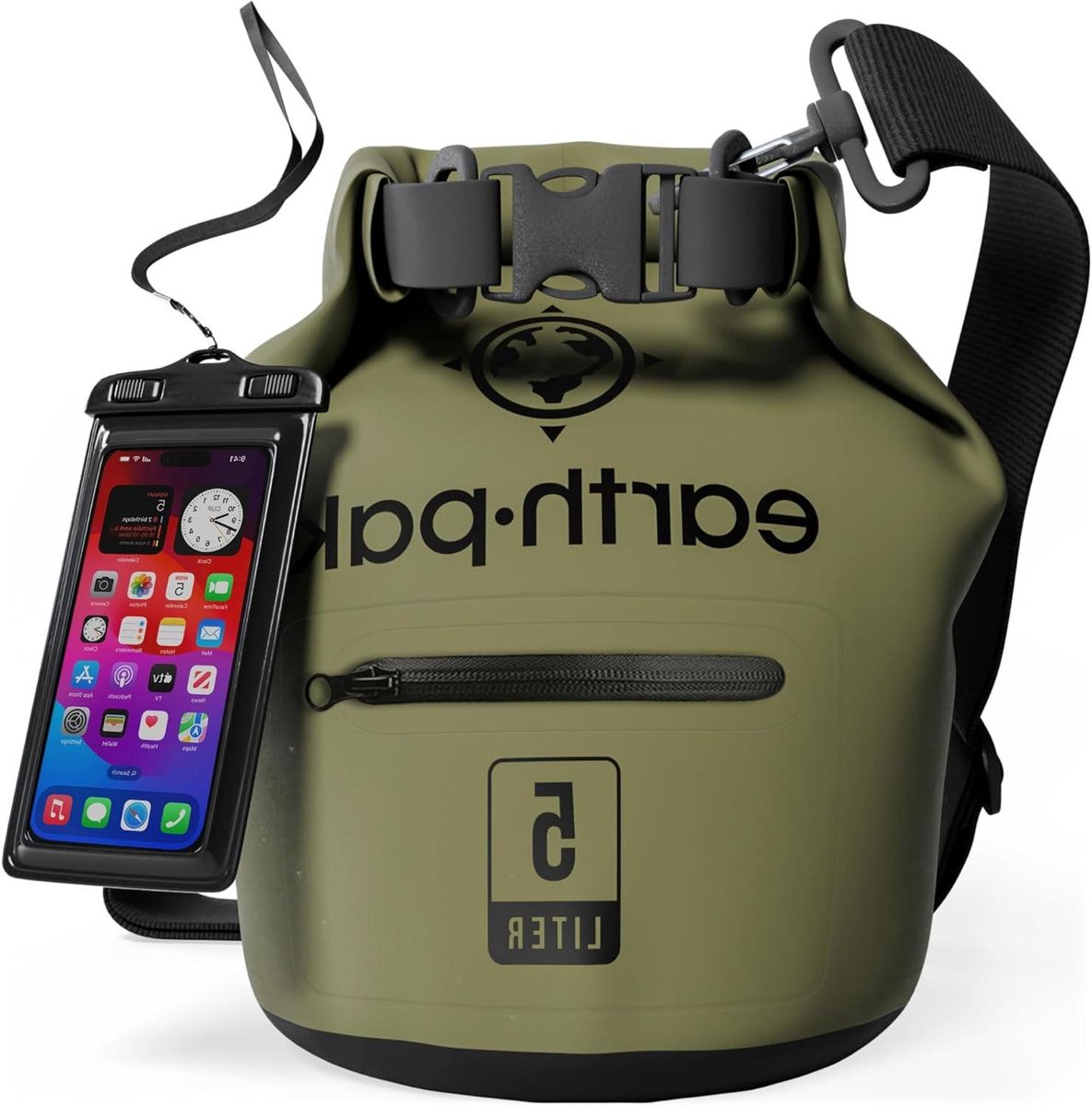 Waterdichte Dry Bag met voorvak en waterdichte telefoonhoes - ideaal voor diverse activiteiten in de buitenlucht