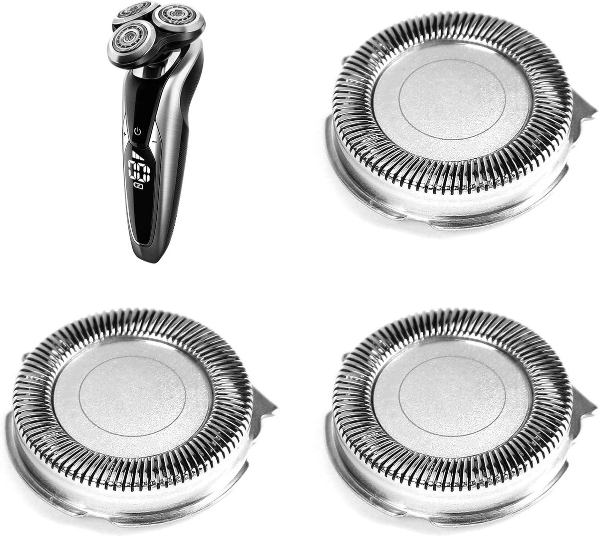 Allecto Plus - Vervangende scheerhoofden (3 stuks) geschikt voor diverse AquaTouch en PowerTouch modellen - Compatibel met serie 1000, 2000, 3000, 5000 - Voor AT8xx/AT7xx/PT7xx - Hoge kwaliteit vervangende messen