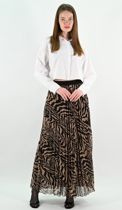YesMooi - Jupe plissée à imprimé animal - Jupe trapèze - M (38)