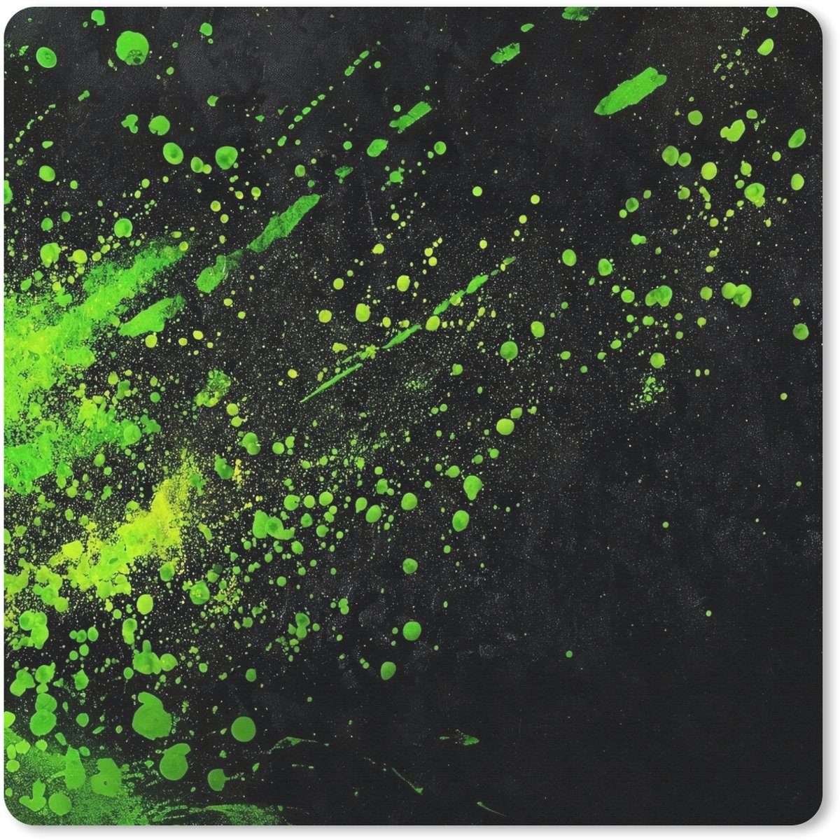 Muismat 30x30 cm - Mousepad Gaming - Spetters - Groen - Chaotisch - Groen - Muismatten