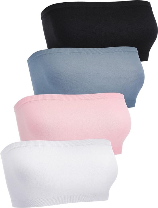 Strapless Bralette Set - Naadloze Bandeau Beha - Ongevoerde Top - 4 Stuks - Dames Lingerie