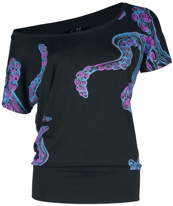 Full Volume Zwart los T-shirt met opdruk - Dames - M