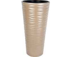 Lange Hoge bloempot Rond Vaas 70cm Hoog plantenbak voor binnen buiten beige