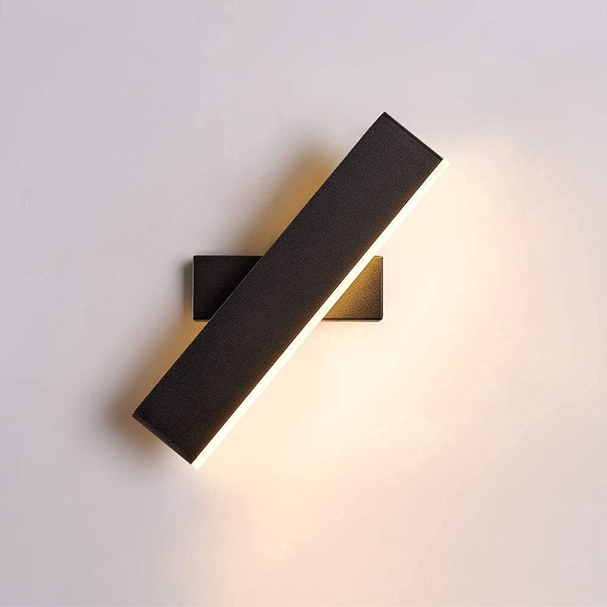 Moderne LED-wandlamp, 8W verstelbare hoekwandlamp, 30 cm rechthoekige wandlamp, voor slaapkamer, woonkamer, trap, gang, warm wit licht