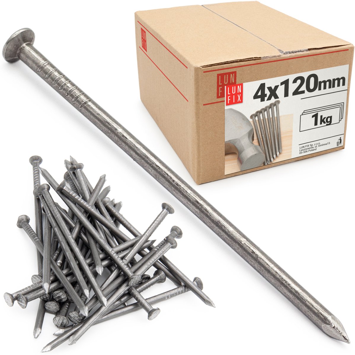 LUN FIX - Bouwspijkers 4x120 mm - zwart - 1kg