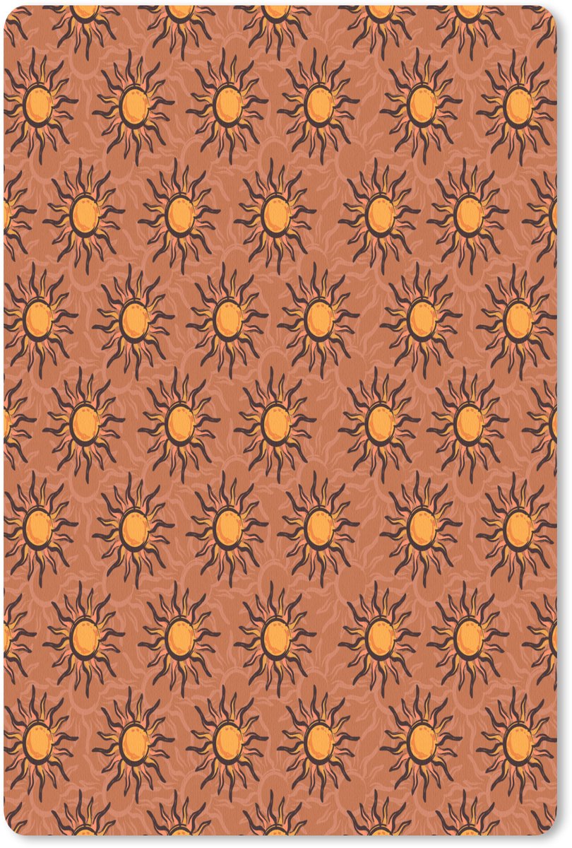 Muismat 18x27 cm - Mousepad Kust - Zonnig - Bruin - Oranje - Muismatten
