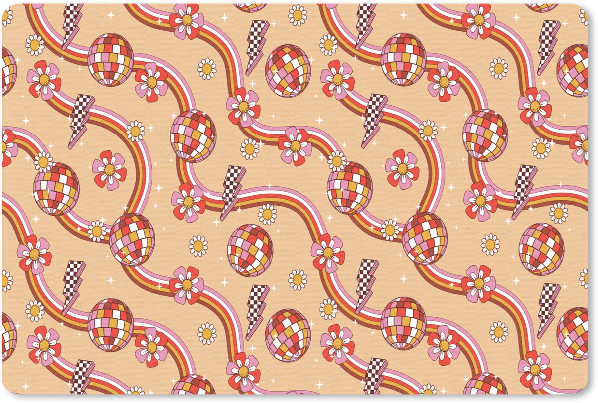 Muismat 27x18 cm - Mousepad Disco - Patroon - Lijnen - Muismatten