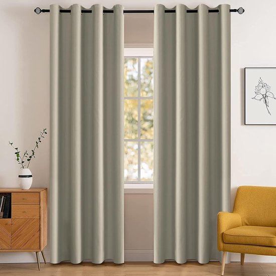 Verduisterende Gordijnen Plooiband Beige