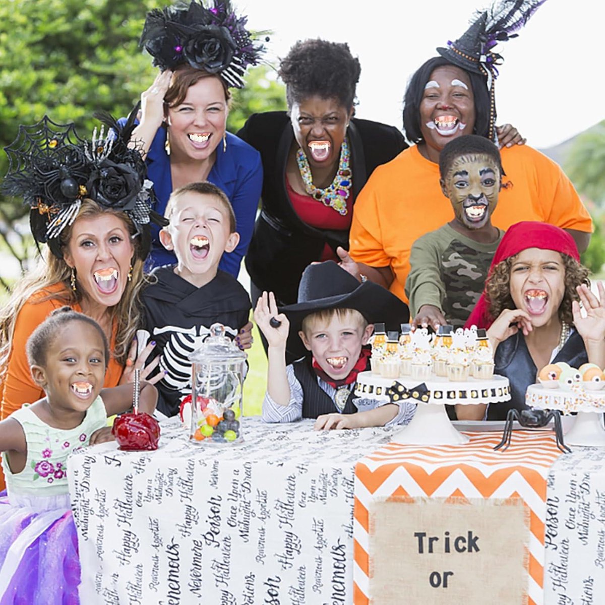 Valse Tanden Grappig, ESYFOR 12 Stuks Lelijke Nep Halloween Creatieve