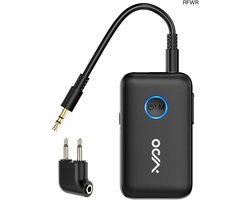 RFWR® Bluetooth 5.3 Adapter aanbieding voor TV en Vliegtuig - 2 Headphones - Transmitter & Receiver