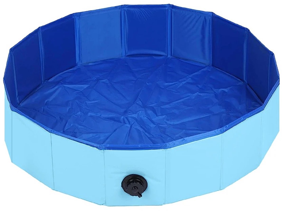 Hondenbad - Opvouwbaar Zwembad Hond - Draagbaar Huisdierbad - Hondenzwembad met Aftapkraan - PVC Badje Hond - 160x30 cm Groot - Voor Buiten en Binnen - Zwembad voor Grote en Kleine Honden - Dierenbad - Verkoeling Huisdieren Zomer