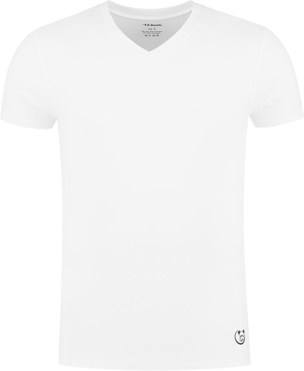 2-pack B.Bocelli Shirt - Heren - V-hals - korte mouw - wit - maat XXL