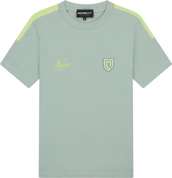 Malelions Sport Fielder T-Shirt Grey Lime Maat S