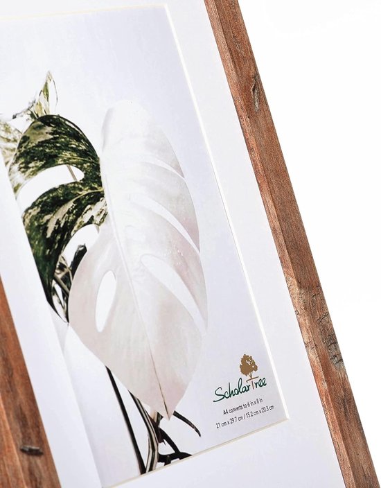 Framelane Set van 2 fotolijsten A4 zwart - FSC-gecertificeerd eikenhout, met passe-partout, krasbestendig en onbreekbaar acrylglas, voor tafel- en wandmontage, fotolijst voor portret- en
