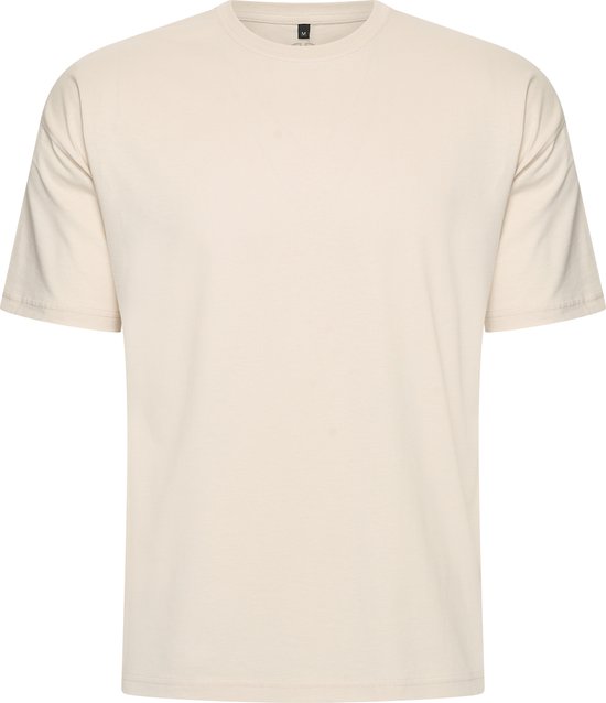 Mario Russo Oversized T-shirt - T-shirts Heren - Katoen - 3XL - Ecru